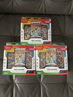 Lot Of 3 Pokemon TCG First Partner Illustration Collection Series 1 Sealed - Image 1