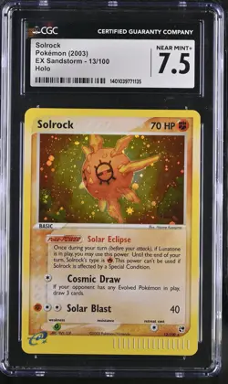 SOLROCK Sandstorm Holo Rare #13 CGC 7.5 E-Reader Pokemon [Nostalgium] - Image 1