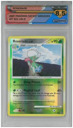 2007 Pokemon Secret Wonders ROSERADE #17/132 Reverse Holo 💎 DSG 8.5 NM/Mint - Image 1