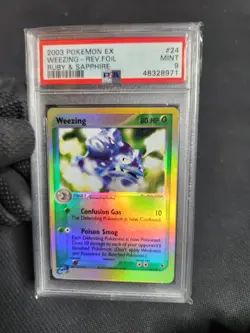 2003 Pokemon EX Ruby Sapphire Weezing Reverse Holo Rare Graded Pokemon 24 PSA 9 - Image 1
