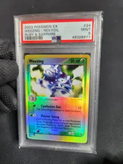 2003 Pokemon EX Ruby Sapphire Weezing Reverse Holo Rare Graded Pokemon 24 PSA 9 - Image 2
