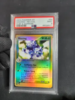 2003 Pokemon EX Ruby Sapphire Weezing Reverse Holo Rare Graded Pokemon 24 PSA 9 - Image 3