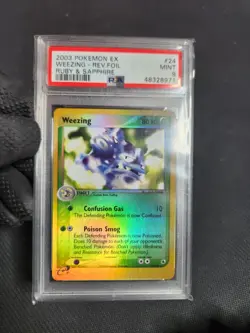 2003 Pokemon EX Ruby Sapphire Weezing Reverse Holo Rare Graded Pokemon 24 PSA 9 - Image 4