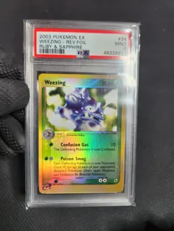 2003 Pokemon EX Ruby Sapphire Weezing Reverse Holo Rare Graded Pokemon 24 PSA 9 - Image 5