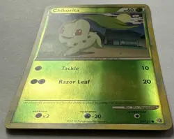 Pokemon TCG Chikorita 59/123 Reverse Holo HeartGold SoulSilver LP++ - Image 2
