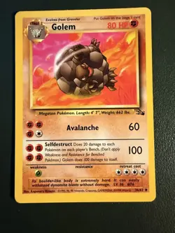 Pokemon TCG Golem 36/62 Fossil WOTC LP - Image 1
