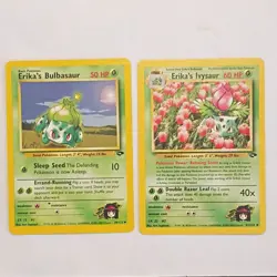 Pokemon Erika's Bulbasaur & Ivysaur Gym Challenge Lot 2x Vintage 2000 English - Image 1
