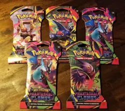 POKEMON * Mega Evolution - Phantasmal Flames Sleeved Booster pack * 5 pack lot - Image 1
