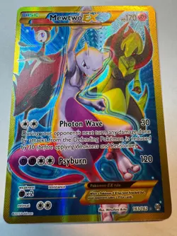 2015 POKEMON XY BREAKTHROUGH SECRET #163 FULL ART/MEWTWO EX - Image 1