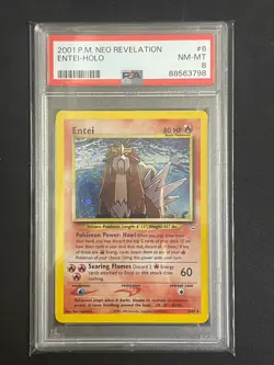 Entei-Holo 2001 Pokemon Neo Revelation PSA 8 #6 - Image 1