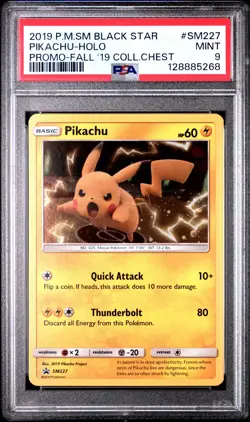 2019 POKEMON SM BLACK STAR PROMO PIKACHU #SM227 PSA 9 MINT #128885268 - Image 1