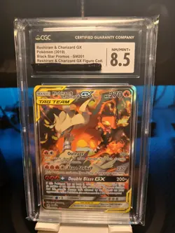 Pokemon TCG Reshiram & Charizard GX Black Star Promo SM201 CGC 8.5 - Image 1