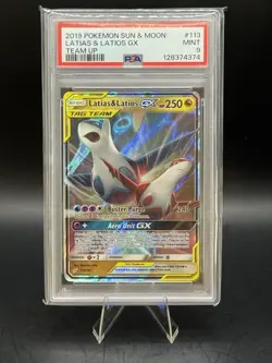 Pokemon Latias & Latios GX TCG Sun & Moon Tag Team PSA 9 - Image 1