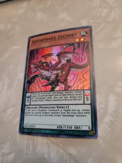Yu-Gi-Oh! Amorphage Lechery 1st Ed. FIGA-EN055 Super Rare NM 1996 - Image 2