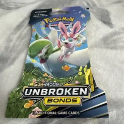 Sun & Moon-Unbroken Bonds Pokemon Sleeve Booster Pack New 820650805486 - Image 1