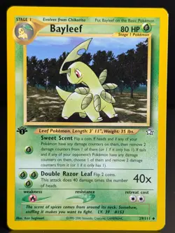 BAYLEEF 29/111 2000 NEO GENESIS SET POKEMON CARD 1st EDITION - Image 1