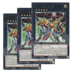 Yugioh - ZW - Leo Arms x 3 - 1st Edition Rare NM - Plus Free Holographic Card - Image 1