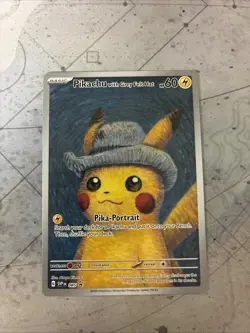 NM Pikachu With Grey Felt Hat #085 Van Gogh Promo Pokemon Card - Image 1