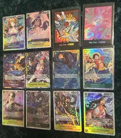 One Piece CCG 12 Cards All Near Mint Boa Foil Buggy Foil Monkey D Luffy Sanji - Image 1