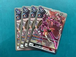 LordKnightmon BT22-067 Playset Cyber Eden Digimon Card Game x4 - Image 1