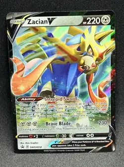 (NM/Mint) Zacian V SWSH018: Sword & Shield Promo Cards Holo Pokemon TCG Card - Image 1