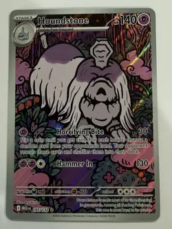 Pokemon TCG Houndstone Mega Evolution Holo Card 145/132 NEAR MINT - Image 1