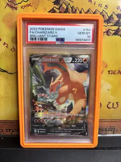 Charizard V Alt PSA 10 Gem Mint #154/172 Pokemon Brilliant Stars - Image 1