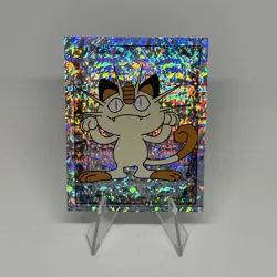 Vintage 1999 Merlin Pokemon Sticker Holo Meowth Nintendo #s11 - Image 1
