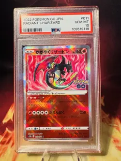 2022 Pokemon Go Japanese 011 Radiant Charizard PSA 10 - Image 1
