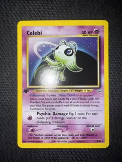 Pokemon TCG Celebi Neo Revelation 3/64 Holo 1st Edition Holo Rare - Image 1