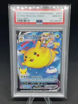2021 Pokemon Flying Pikachu VMAX 007/025 Celebrations Full Art PSA 10 GEM MINT - Image 1