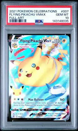 2021 Pokemon Flying Pikachu VMAX 007/025 Celebrations Full Art PSA 10 GEM MINT - Image 2