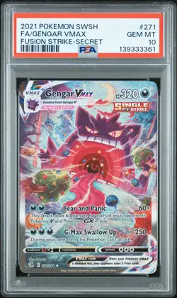 2021 POKEMON SWORD & SHIELD FUSION STRIKE SECRET FULL ART/GENGAR VMAX PSA 10 - Image 1