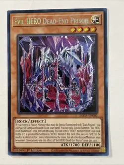 YUGIOH EVIL HERO DEAD-END PRISON SECRET RARE 1ST EDITION NM SUDA-EN002 - Image 1