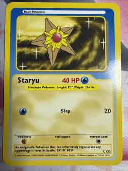 Pokemon Funskool Vintage Staryu Card Damaged - Image 1
