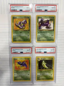 Awesome PSA 10 Pokemon Lot-4 Awesome Cards, Grimer, Ekans, Metapod, Zubat!! - Image 1