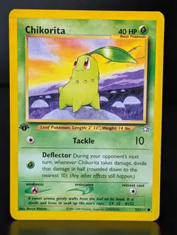 CHIKORITA 53/111 2000 NEO GENESIS SET POKEMON CARD 1st EDITION - Image 1