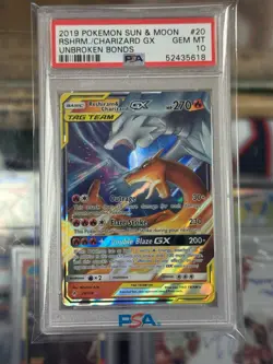 Pokemon Reshiram & Charizard GX 20/214 Unbroken Bonds 2019 - PSA 10 GEM MINT - Image 1