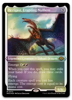 Herigast, Erupting Nullkite (Foil Etched) #474 NM Modern Horizons 3 Magic MTG - Image 1