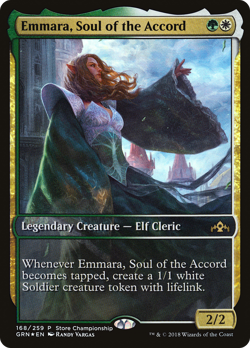 Emmara, Soul of the Accord #168 (Foil) HP Game Day & Store Championship - Image 1