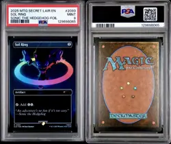 2025 MTG SECRET LAIR SONIC THE HEDGEHOG BORDERLESS FOIL 2093 SOL RING PSA 9 MINT - Image 3