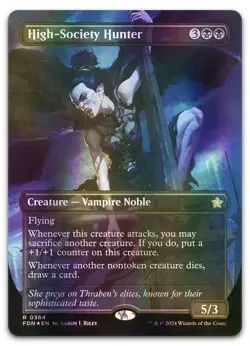High-Society Hunter (Borderless) (Mana Foil) #384 (NM) Foundations FDN Magic MTG - Image 1