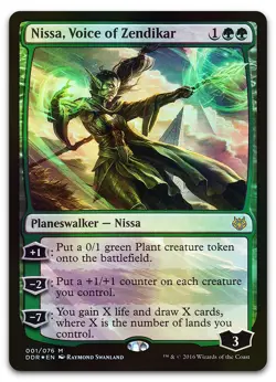 Nissa, Voice of Zendikar #1 (Foil) (LP) Nissa vs. Ob Nixilis DDR Magic MTG - Image 1