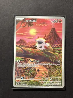 Pokemon TCG Larvesta Black Bolt Full Art Illustration Card IR 99/086 - Image 1