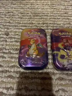 3 Pokemon Kanto Powers Mini Tins Sealed Dragonite Mew and Picachu Lot Of 3 - Image 2