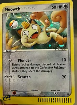 Meowth 013 - Promo Pokemon TCG (Nintendo Black Star Promos 13) 2003 E Reader NM - Image 1