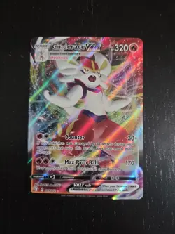 Pokemon TCG Cinderace VMAX Holo Ultra Rare Card Shining Fates 019/072 - Image 1