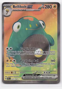 BELLIBOLT EX 237/193 ULTRA RARE PALDEA EVOLVED POKEMON LIGHTLY PLAYED - Image 2