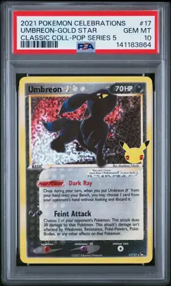 2021 POKEMON CELEBRATIONS CLASSIC COLL #17 UMBREON-GOLD STAR PSA 10 - Image 1