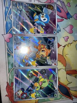 Pokemon TCG First Partner Illustration Collection Holo Chimchar, Turtwig, Piplup - Image 1